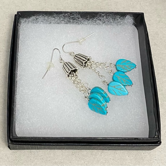 NEW genuine Turquoise gemstone earrings - Picture 2 of 2